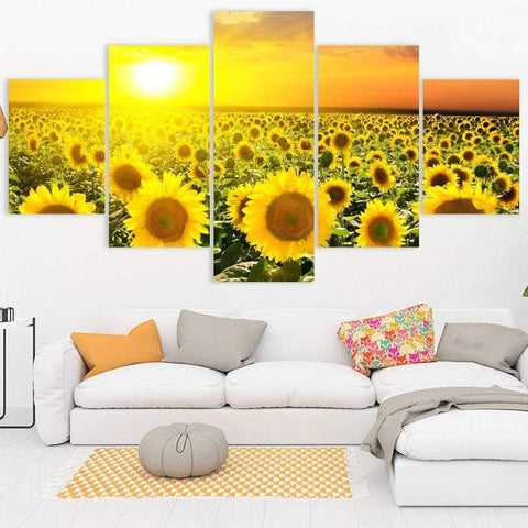 Image of Sunflowers and Sunset