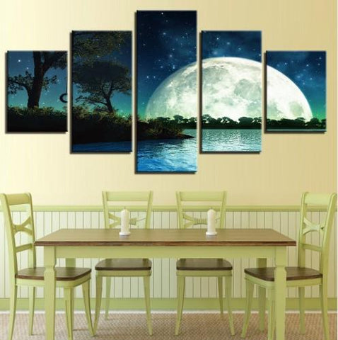 Image of Full Moon by the Lake