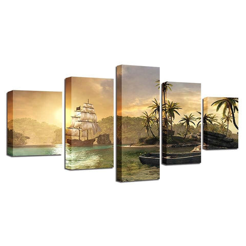 Image of Pirate Ship at Sunset