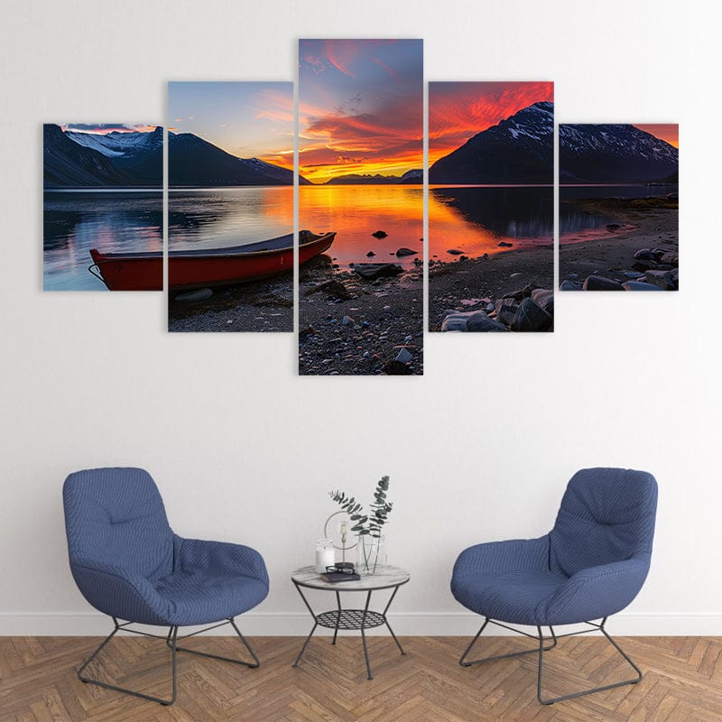 Red Boat at Sunset
