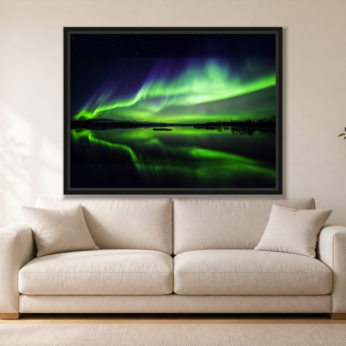 Aurora Borealis and Mountains - Single Panel