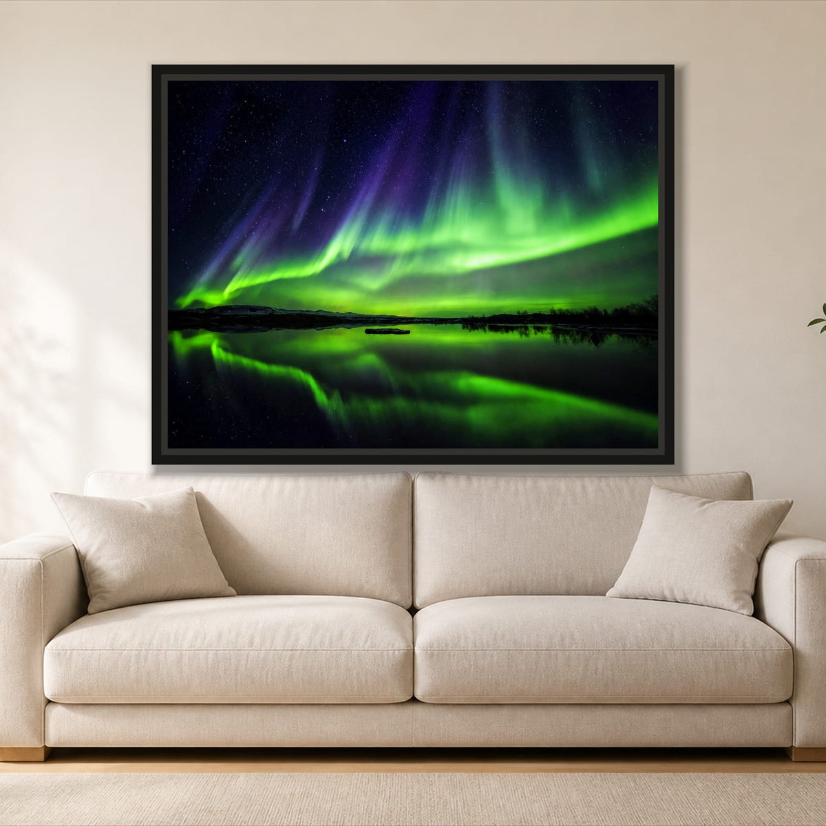 Aurora Borealis and Mountains - Single Panel