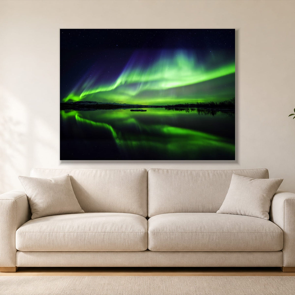 Aurora Borealis and Mountains - Single Panel