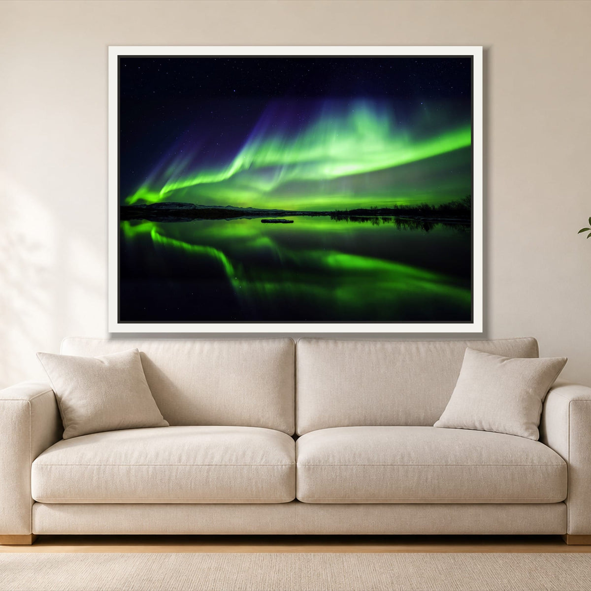 Aurora Borealis and Mountains - Single Panel