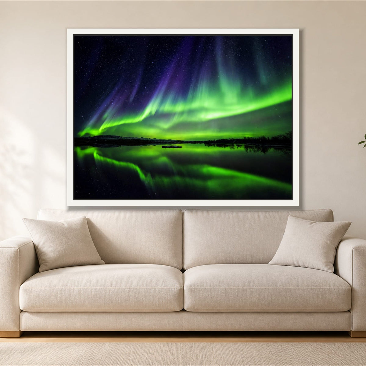 Aurora Borealis and Mountains - Single Panel