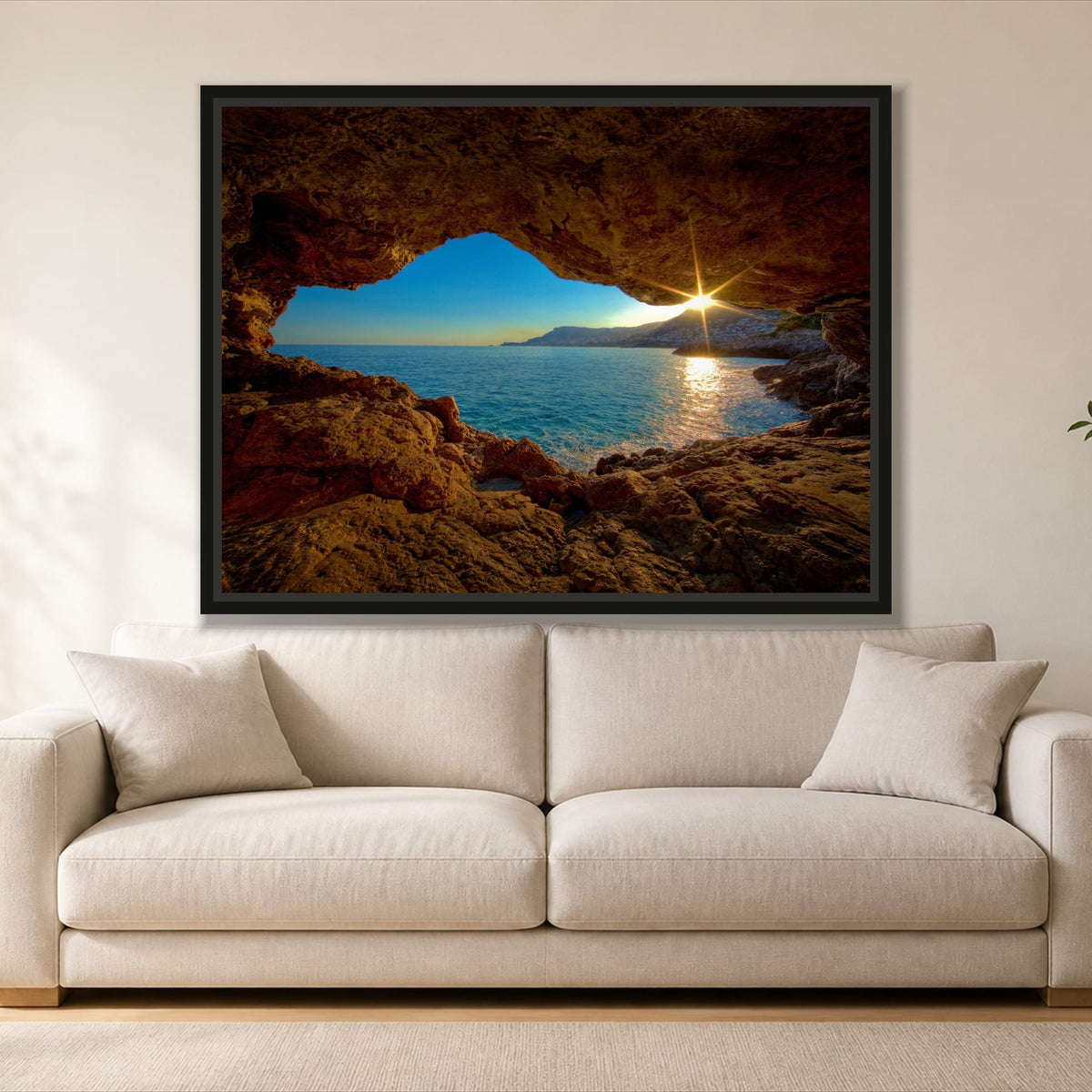 Beach Cave Sunset - Single Panel