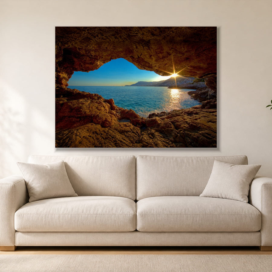 Beach Cave Sunset - Single Panel