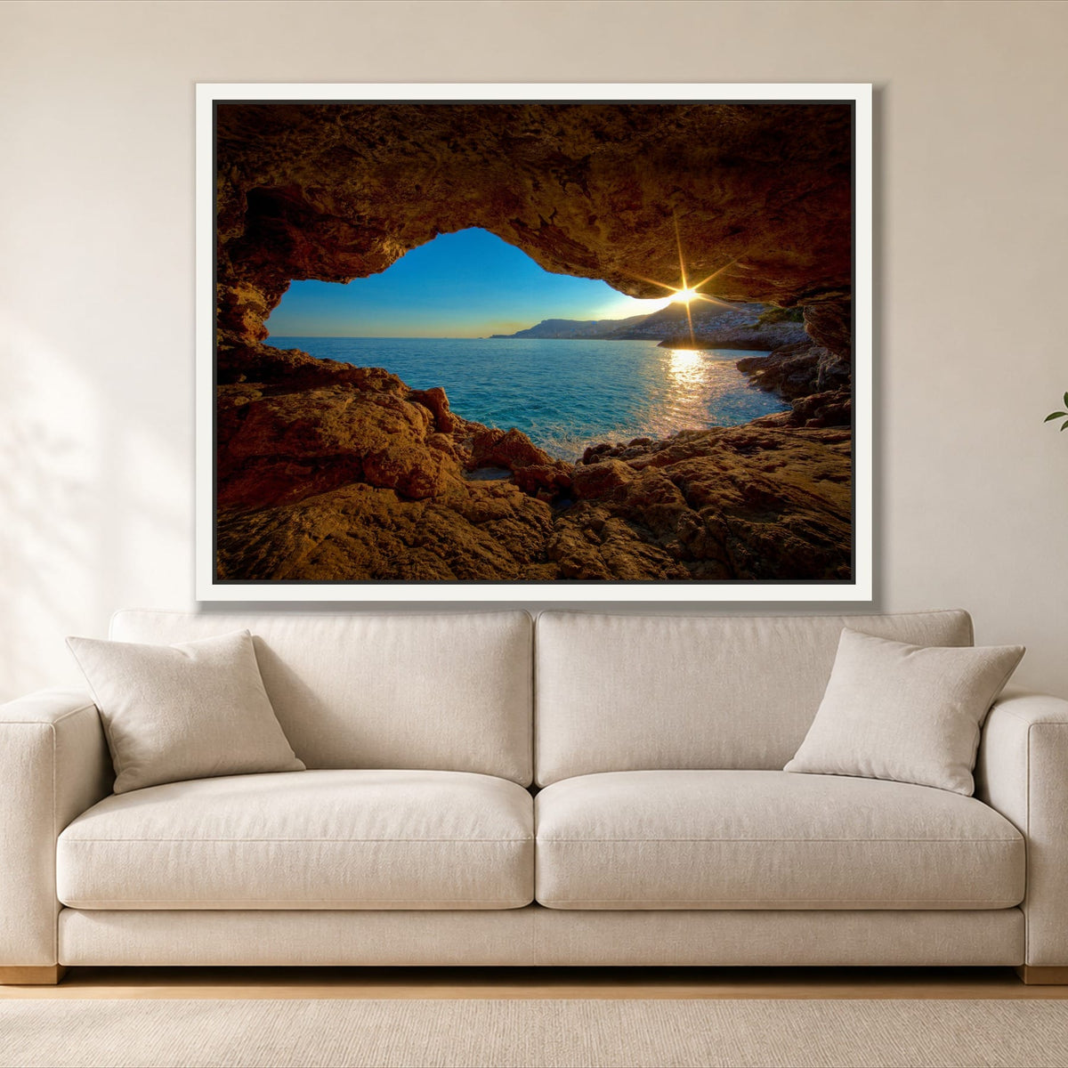 Beach Cave Sunset - Single Panel