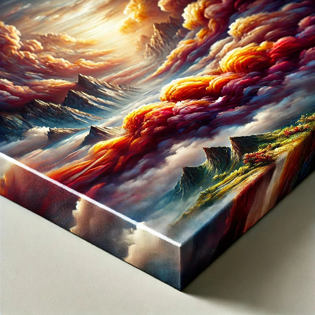 Midnight Moon – 5 Panel Moonlit Mountain Canvas Wall Art - Wall