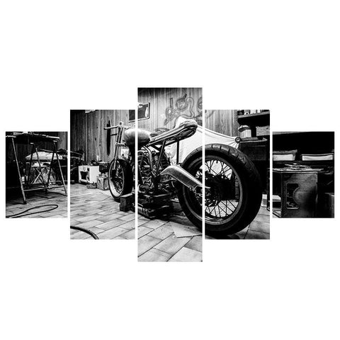 Image of Black and White Motorcycle