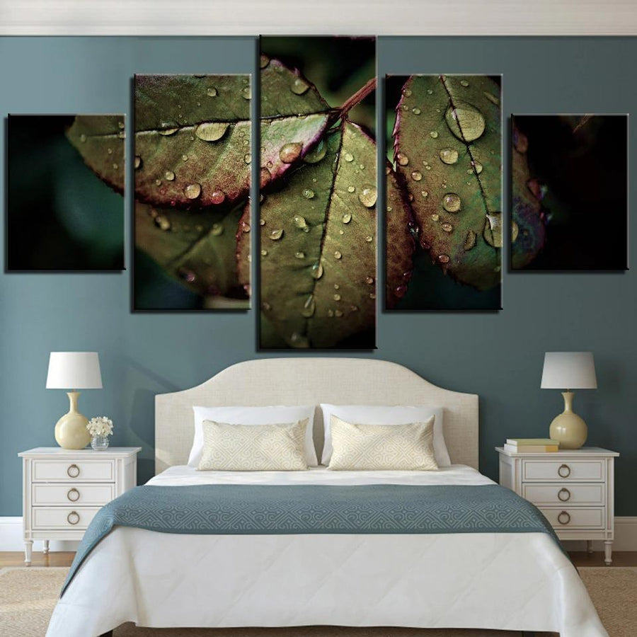 Green Leaves and Raindrops