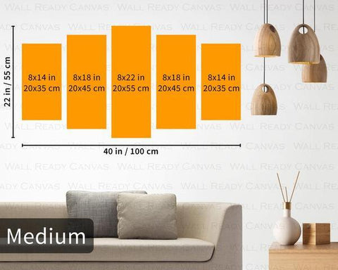 Image of Wall Ready Canvas Astronaut at Rest ready to hang modern wall art multi panel 5 piece