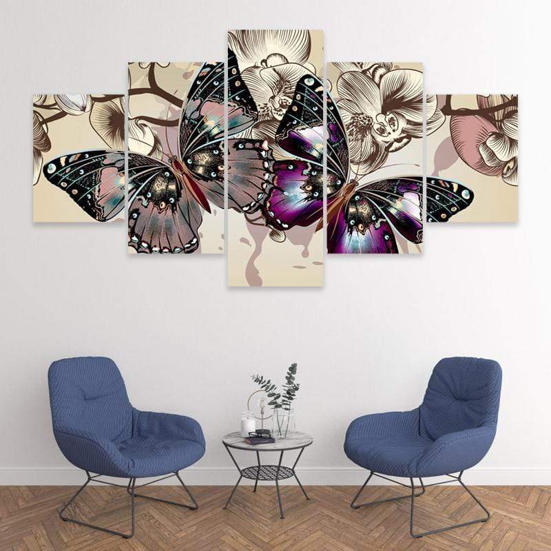 Colorful Butterfly with Flowers