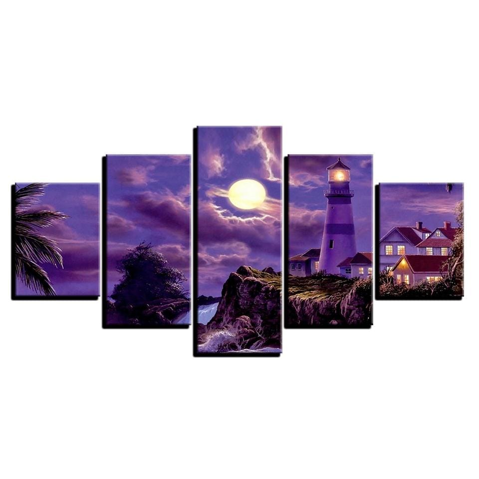 Lighthouse under the Moon