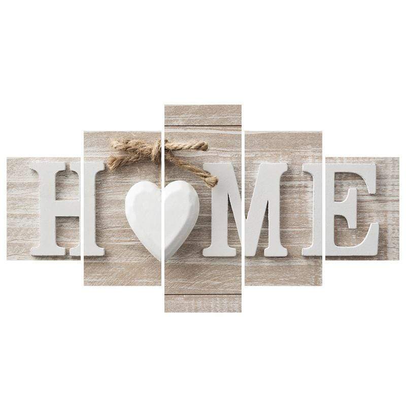 Wall Ready Canvas No Place Like Home ready to hang modern wall art multi panel 5 piece