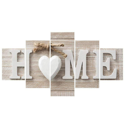 Image of Wall Ready Canvas No Place Like Home ready to hang modern wall art multi panel 5 piece